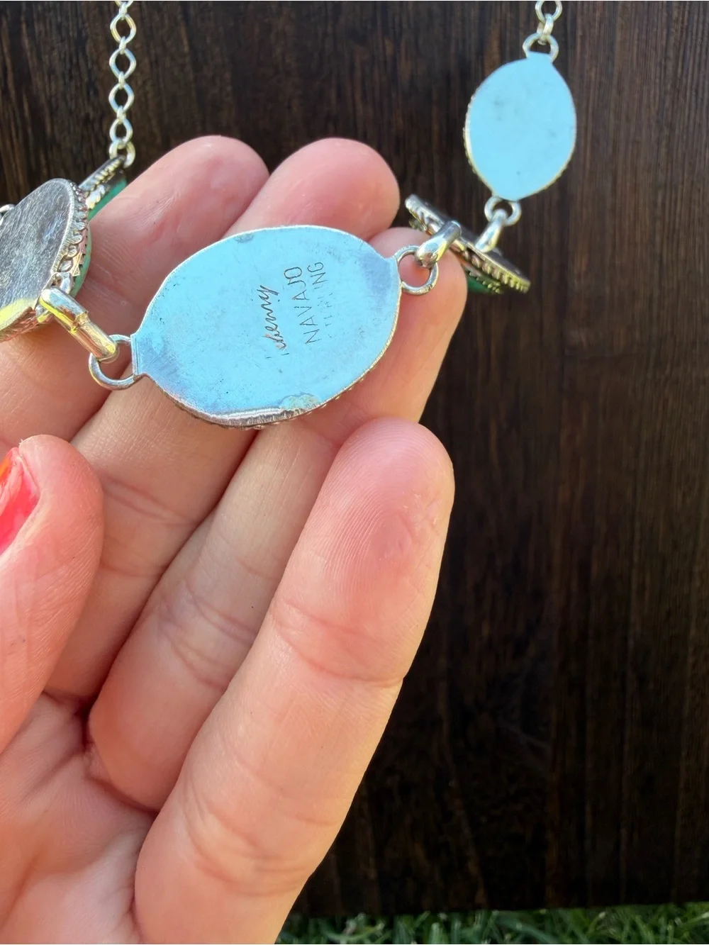 Kingman Turquoise Choker Navajo Handmade by Keith Henry - signed